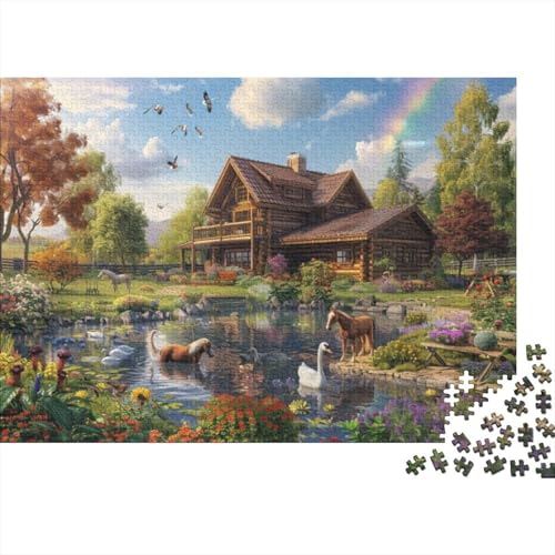 Animal Cabin Puzzle, 500 Teile Puzzle, Erwachsene Puzzle, Einzigartiges Puzzle, Familienpuzzle, Denkspiel 500pcs (52x38cm) von CPXSEMAZA