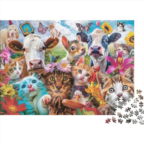 Animal Selfie Puzzle, 300 Teile Puzzle, Erwachsene Puzzle, Einzigartiges Puzzle, Familienpuzzle, Denkspiel 300pcs (40x28cm) von CPXSEMAZA