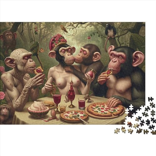 Ape's Breakfast Jigsaw Puzzle Für Sohn/Kinder Familie Zusammen 500 Schlafzimmer Dekoration Puzzles Erwachsene 500 Stück Holz Puzzle Spiel Kinder Geschenk 500pcs (52x38cm) von CPXSEMAZA