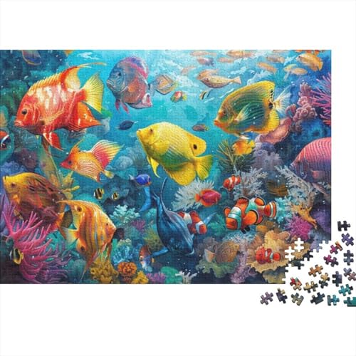 Aquatic Creatures Jigsaw Puzzle Für Sohn/Kinder Familie Zusammen 300 Schlafzimmer Dekoration Puzzles Erwachsene 300 Stück Holz Puzzle Spiel Kinder Geschenk 300pcs (40x28cm) von CPXSEMAZA