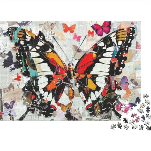 Art Butterfly Jigsaw Puzzle Für Sohn/Kinder Familie Zusammen 1000 Schlafzimmer Dekoration Puzzles Erwachsene 1000 Stück Holz Puzzle Spiel Kinder Geschenk 1000pcs (75x50cm) von CPXSEMAZA