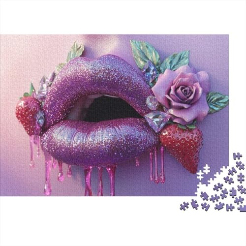 Art Lips Puzzles 300 Teile Für Erwachsene Puzzles Für Erwachsene 300 Teile Puzzle Lernspiele Heimdekoration Puzzle 300pcs (40x28cm) von CPXSEMAZA