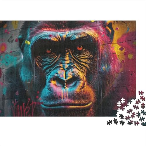 Art Orangutan Jigsaw Puzzle Für Sohn/Kinder Familie Zusammen 300 Schlafzimmer Dekoration Puzzles Erwachsene 300 Stück Holz Puzzle Spiel Kinder Geschenk 300pcs (40x28cm) von CPXSEMAZA