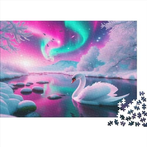 Aurora Swan Puzzle, 300 Teile Puzzle, Erwachsene Puzzle, Einzigartiges Puzzle, Familienpuzzle, Denkspiel 300pcs (40x28cm) von CPXSEMAZA