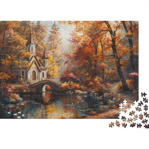 Autumn Church Puzzle, 300 Teile Puzzle, Erwachsene Puzzle, Einzigartiges Puzzle, Familienpuzzle, Denkspiel 300pcs (40x28cm) von CPXSEMAZA