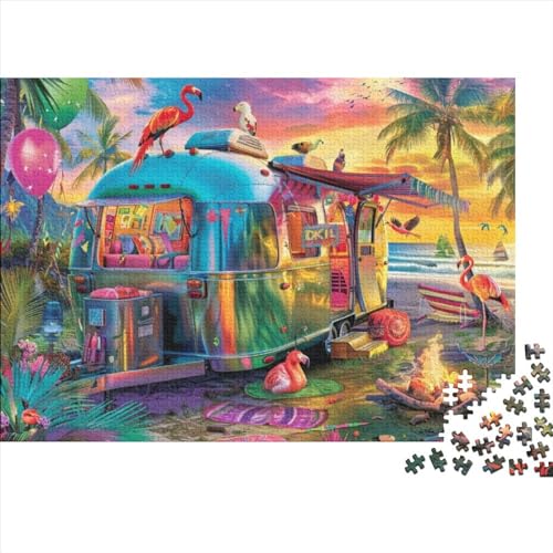 Beach Camper Puzzle, 1000 Teile Puzzle, Erwachsene Puzzle, Einzigartiges Puzzle, Familienpuzzle, Denkspiel 1000pcs (75x50cm) von CPXSEMAZA