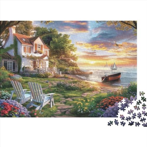 Beach House 300 Jigsaw Puzzle Geburtstagsgeschenk Personalisierte Familie Puzzles 300 Stück Holz Wandkunst Home Decor 300pcs (40x28cm) von CPXSEMAZA