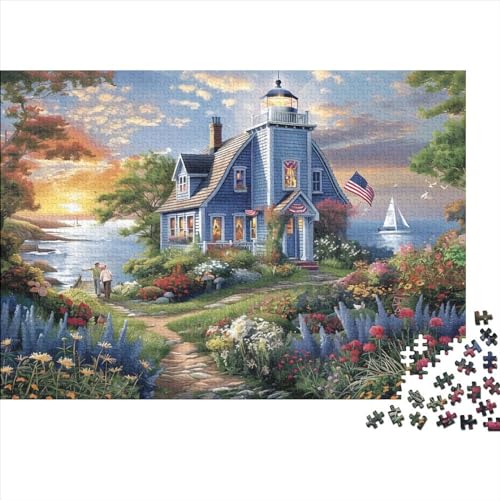 Beach House 3D-Puzzles 500 Teile Für Erwachsene Puzzles Für Erwachsene 500 Teile Puzzle Lernspiele Ungelöstes Puzzle 500pcs (52x38cm) von CPXSEMAZA