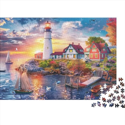 Beach House Jigsaw Puzzle Für Sohn/Kinder Familie Zusammen 300 Schlafzimmer Dekoration Puzzles Erwachsene 300 Stück Holz Puzzle Spiel Kinder Geschenk 300pcs (40x28cm) von CPXSEMAZA