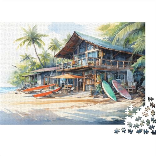 Beach Shop Holzpuzzle 1000 Teile | Einzigartiges Puzzle | Puzzles Für Erwachsene 1000pcs (75x50cm) von CPXSEMAZA