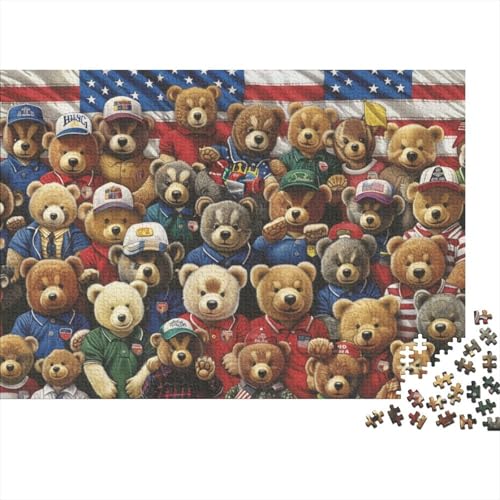 Bear Family Portrait Puzzle, 300 Teile Puzzle, Erwachsene Puzzle, Einzigartiges Puzzle, Familienpuzzle, Denkspiel 300pcs (40x28cm) von CPXSEMAZA