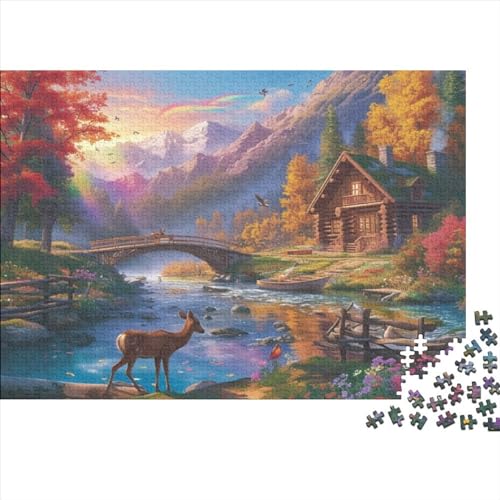 Beautiful Cabin Puzzle, 1000 Teile Puzzle, Erwachsene Puzzle, Einzigartiges Puzzle, Familienpuzzle, Denkspiel 1000pcs (75x50cm) von CPXSEMAZA