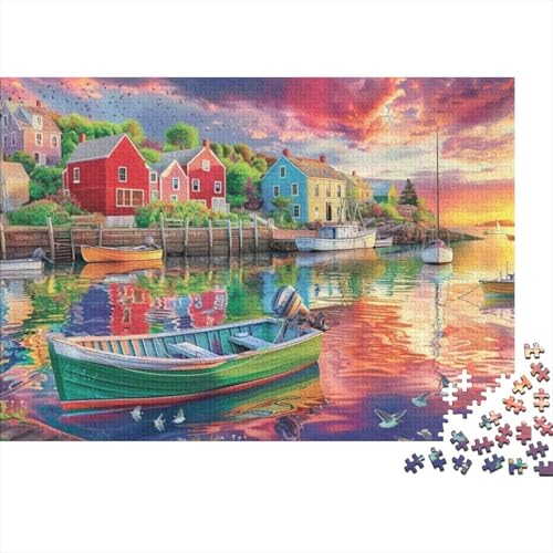 Beautiful Port 500-teiliges Holzpuzzle Für Erwachsene, 500-teiliges Puzzle, Einzigartige Heimdekoration Und Geschenke, 500-teiliges Puzzle, Spielzeug Und Spiele 500pcs (52x38cm) von CPXSEMAZA