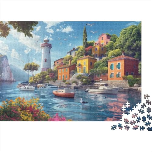 Beautiful Port Puzzle, 1000 Teile Puzzle, Erwachsene Puzzle, Einzigartiges Puzzle, Familienpuzzle, Denkspiel 1000pcs (75x50cm) von CPXSEMAZA