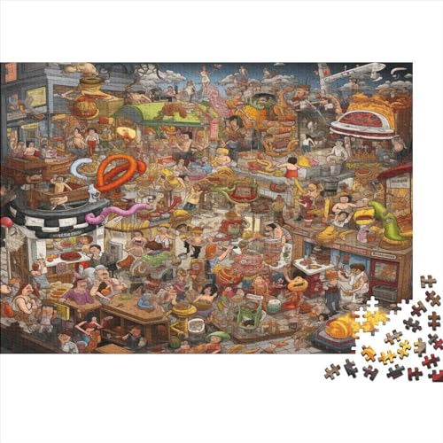 Big Food Fight Jigsaw Puzzle Für Sohn/Kinder Familie Zusammen 500 Schlafzimmer Dekoration Puzzles Erwachsene 500 Stück Holz Puzzle Spiel Kinder Geschenk 500pcs (52x38cm) von CPXSEMAZA