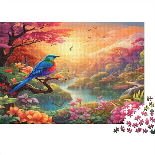 Birds and Flowers Puzzle, 1000 Teile Puzzle, Erwachsene Puzzle, Einzigartiges Puzzle, Familienpuzzle, Denkspiel 1000pcs (75x50cm) von CPXSEMAZA