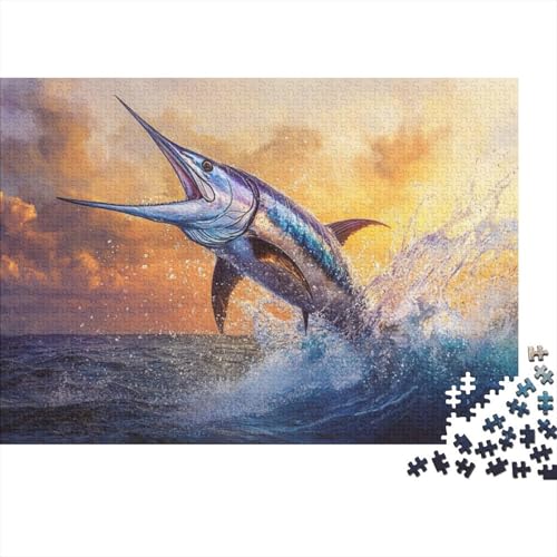 Blue Marlin 1000-teiliges Puzzle Für Erwachsene Und Kinder Ab 12 Jahren – Tolles Geburtstagsgeschenk Für Erwachsene 1000pcs (75x50cm) von CPXSEMAZA