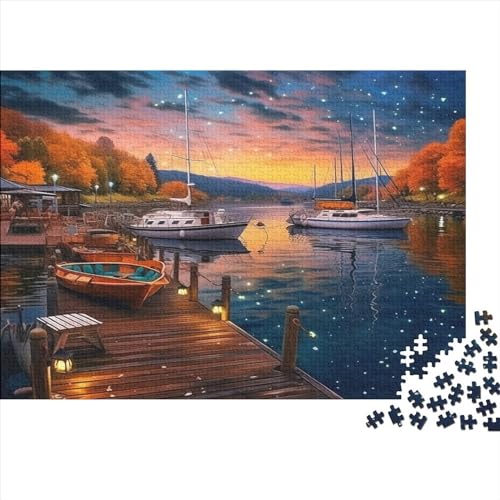 Boat in Lake 3D-Puzzles 1000 Teile Für Erwachsene Puzzles Für Erwachsene 1000 Teile Puzzle Lernspiele Ungelöstes Puzzle 1000pcs (75x50cm) von CPXSEMAZA