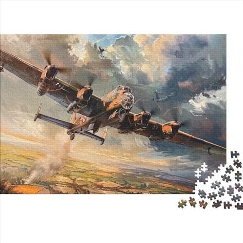 Bomber Jigsaw Puzzle Für Sohn/Kinder Familie Zusammen 300 Schlafzimmer Dekoration Puzzles Erwachsene 300 Stück Holz Puzzle Spiel Kinder Geschenk 300pcs (40x28cm) von CPXSEMAZA