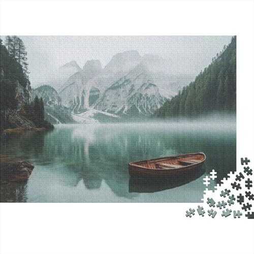 Braies Lake Erwachsene Puzzles Für Erwachsene, 500-teiliges Puzzle, 500 Teile Stressabbauende Puzzles, 500 Puzzles Für Erwachsene Für Erwachsene Und Kinder Ab 12 Jahren 500pcs (52x38cm) von CPXSEMAZA