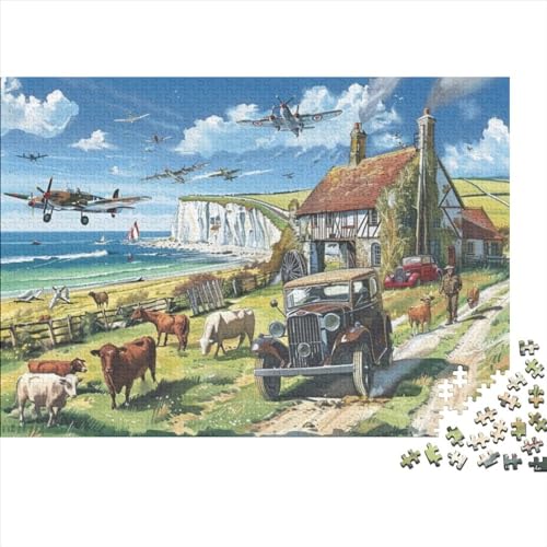 British Farm Puzzle, 300 Teile Puzzle, Erwachsene Puzzle, Einzigartiges Puzzle, Familienpuzzle, Denkspiel 300pcs (40x28cm) von CPXSEMAZA