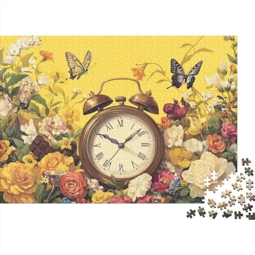 Butterfly Alarm Clock 1000 Teile Holzpuzzle Für Erwachsene Puzzle 1000 Teile Heimdekorationspuzzle 1000 Puzzles Für Erwachsene Spielzeug Und Spiele 1000pcs (75x50cm) von CPXSEMAZA