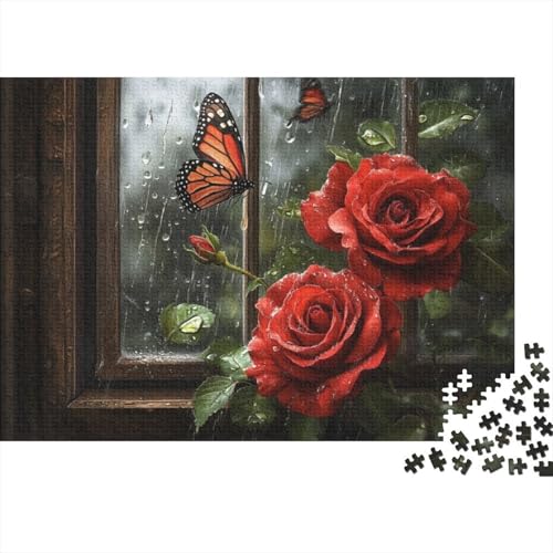 Butterfly Rose Jigsaw Puzzle, 300 Teile Jigsaw Puzzle Für Erwachsene 300pcs (40x28cm) von CPXSEMAZA