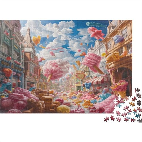 Candy Street Ungelöstes 3D-Puzzle Mit 300 Teilen Für Erwachsene Und Jugendliche Ab 12 Jahren 300pcs (40x28cm) von CPXSEMAZA