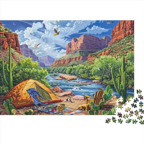 Canyon Campground Puzzle, 1000 Teile Puzzle, Erwachsene Puzzle, Einzigartiges Puzzle, Familienpuzzle, Denkspiel 1000pcs (75x50cm) von CPXSEMAZA