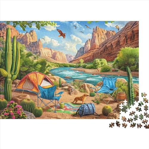 Canyon Campground Puzzle, 300 Teile Puzzle, Erwachsene Puzzle, Einzigartiges Puzzle, Familienpuzzle, Denkspiel 300pcs (40x28cm) von CPXSEMAZA