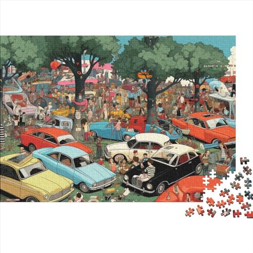 Car Party Jigsaw Puzzle Für Sohn/Kinder Familie Zusammen 1000 Schlafzimmer Dekoration Puzzles Erwachsene 1000 Stück Holz Puzzle Spiel Kinder Geschenk 1000pcs (75x50cm) von CPXSEMAZA