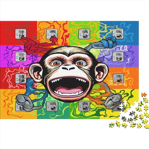 Cartoon Ape Puzzle, 1000 Teile Puzzle, Erwachsene Puzzle, Einzigartiges Puzzle, Familienpuzzle, Denkspiel 1000pcs (75x50cm) von CPXSEMAZA