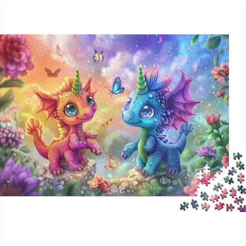 Cartoon Dragon 1000-teilige Holzpuzzles Für Erwachsene. 1000-teilige Puzzles. Impossible Puzzle. 1000-teilige Puzzles Für Erwachsene Und Kinder Ab 12 Jahren 1000pcs (75x50cm) von CPXSEMAZA