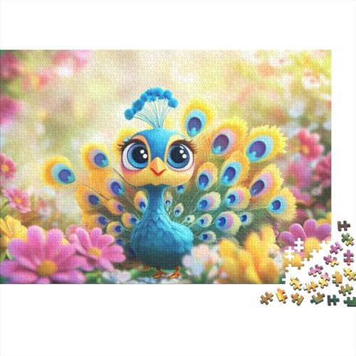 Cartoon Peacock Puzzle, 500 Teile Puzzle, Erwachsene Puzzle, Einzigartiges Puzzle, Familienpuzzle, Denkspiel 500pcs (52x38cm) von CPXSEMAZA