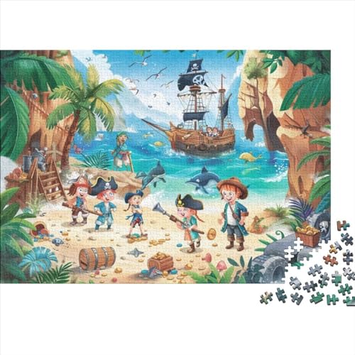 Cartoon Pirate Erwachsene Puzzles Für Erwachsene, 300-teiliges Puzzle, 300 Teile Stressabbauende Puzzles, 300 Puzzles Für Erwachsene Für Erwachsene Und Kinder Ab 12 Jahren 300pcs (40x28cm) von CPXSEMAZA