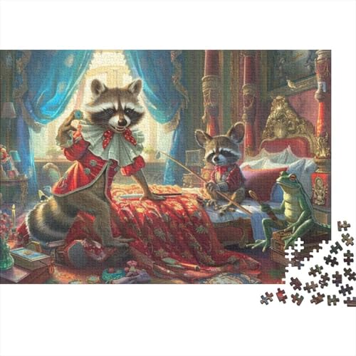 Cartoon Raccoon Puzzle, 300 Teile Puzzle, Erwachsene Puzzle, Einzigartiges Puzzle, Familienpuzzle, Denkspiel 300pcs (40x28cm) von CPXSEMAZA