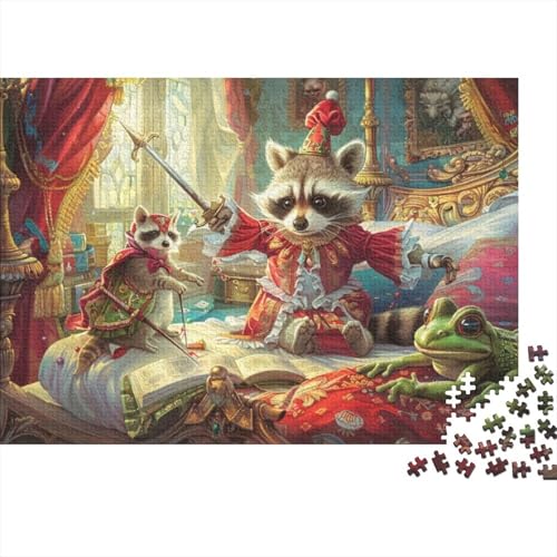 Cartoon Raccoon Puzzle, 500 Teile Puzzle, Erwachsene Puzzle, Einzigartiges Puzzle, Familienpuzzle, Denkspiel 500pcs (52x38cm) von CPXSEMAZA