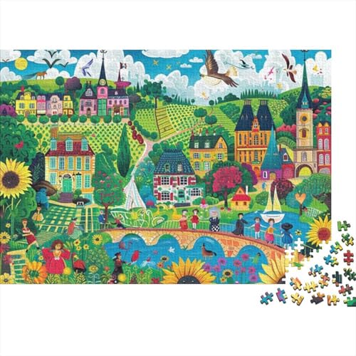 Cartoon Style Jigsaw Puzzle Für Sohn/Kinder Familie Zusammen 1000 Schlafzimmer Dekoration Puzzles Erwachsene 1000 Stück Holz Puzzle Spiel Kinder Geschenk 1000pcs (75x50cm) von CPXSEMAZA