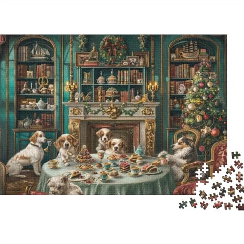 Cat and Dog Party Puzzle, 1000 Teile Puzzle, Erwachsene Puzzle, Einzigartiges Puzzle, Familienpuzzle, Denkspiel 1000pcs (75x50cm) von CPXSEMAZA