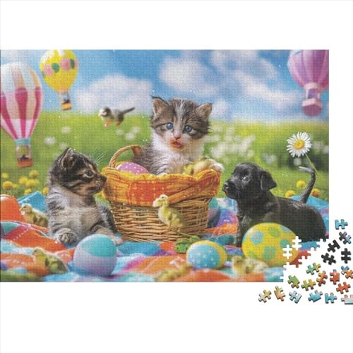 Cat and Dog Party Puzzles Für Erwachsene 300 Teile 300 Teile Puzzles Impossible Puzzle 300 Teile Puzzles Spielzeug Und Spiele 300pcs (40x28cm) von CPXSEMAZA