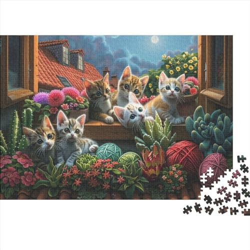 Cat by Window Puzzle, 1000 Teile Puzzle, Erwachsene Puzzle, Einzigartiges Puzzle, Familienpuzzle, Denkspiel 1000pcs (75x50cm) von CPXSEMAZA