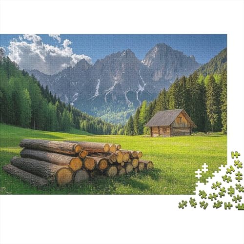 Chalet in The Alps 300 Teile Holzpuzzle Für Erwachsene Puzzle 300 Teile Heimdekorationspuzzle 300 Puzzles Für Erwachsene Spielzeug Und Spiele 300pcs (40x28cm) von CPXSEMAZA