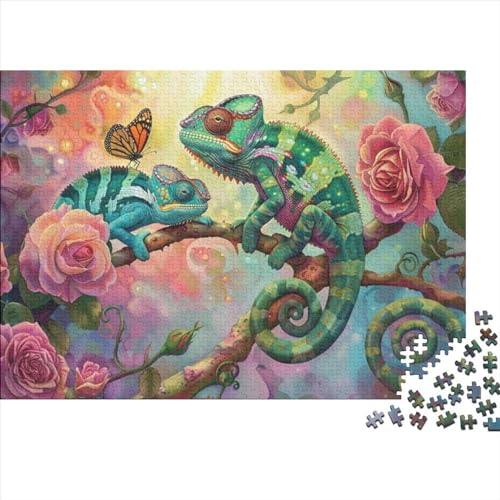 Chameleon Jigsaw Puzzle Für Sohn/Kinder Familie Zusammen 300 Schlafzimmer Dekoration Puzzles Erwachsene 300 Stück Holz Puzzle Spiel Kinder Geschenk 300pcs (40x28cm) von CPXSEMAZA