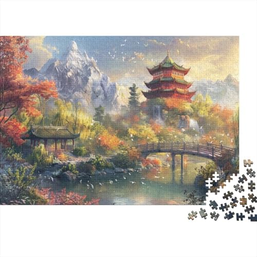 Chinese Style Architecture Jigsaw Puzzle Für Sohn/Kinder Familie Zusammen 300 Schlafzimmer Dekoration Puzzles Erwachsene 300 Stück Holz Puzzle Spiel Kinder Geschenk 300pcs (40x28cm) von CPXSEMAZA