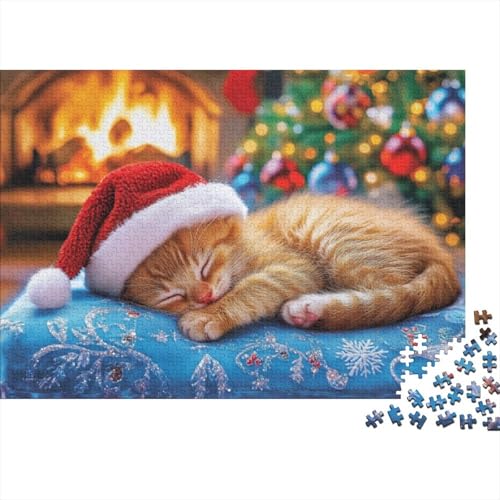 Christmas Cat Holzpuzzle 1000 Teile | Einzigartiges Puzzle | Puzzles Für Erwachsene 1000pcs (75x50cm) von CPXSEMAZA