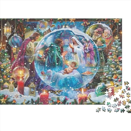 Christmas Eve Jigsaw Puzzle Für Sohn/Kinder Familie Zusammen 500 Schlafzimmer Dekoration Puzzles Erwachsene 500 Stück Holz Puzzle Spiel Kinder Geschenk 500pcs (52x38cm) von CPXSEMAZA