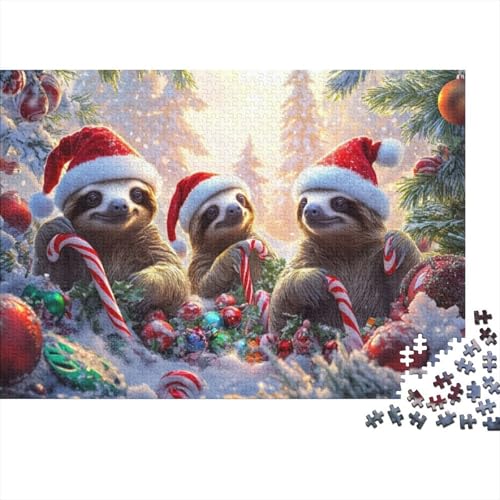 Christmas Otter Puzzle 1000 Teile Für Erwachsene Puzzles Für Erwachsene 1000-teiliges Puzzle Lernspiele Sloth Heimdekorationspuzzle 1000pcs (75x50cm) von CPXSEMAZA