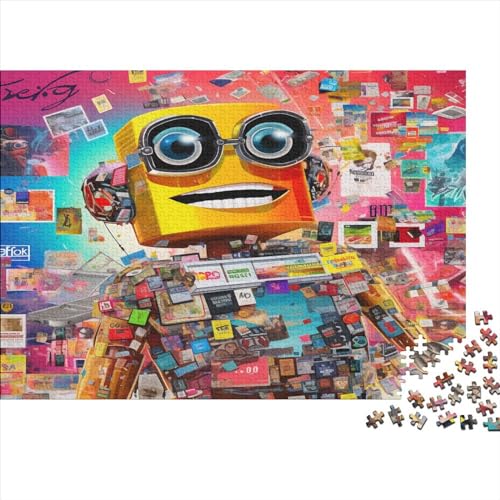 Collage Robot Puzzle, 1000 Teile Puzzle, Erwachsene Puzzle, Einzigartiges Puzzle, Familienpuzzle, Denkspiel 1000pcs (75x50cm) von CPXSEMAZA