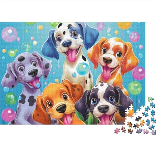 Colored Puppy Jigsaw Puzzle Für Sohn/Kinder Familie Zusammen 300 Schlafzimmer Dekoration Puzzles Erwachsene 300 Stück Holz Puzzle Spiel Kinder Geschenk 300pcs (40x28cm) von CPXSEMAZA