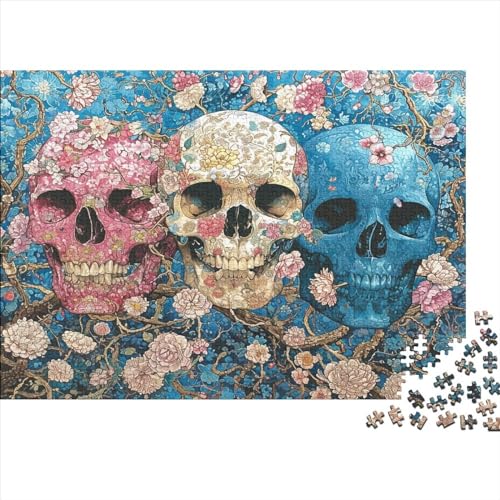 Colored Skull Puzzle, 300 Teile Puzzle, Erwachsene Puzzle, Einzigartiges Puzzle, Familienpuzzle, Denkspiel 300pcs (40x28cm) von CPXSEMAZA